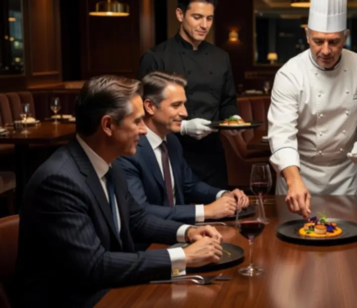 Chef's Table élmény üzleti partnereknek elegáns tálalással